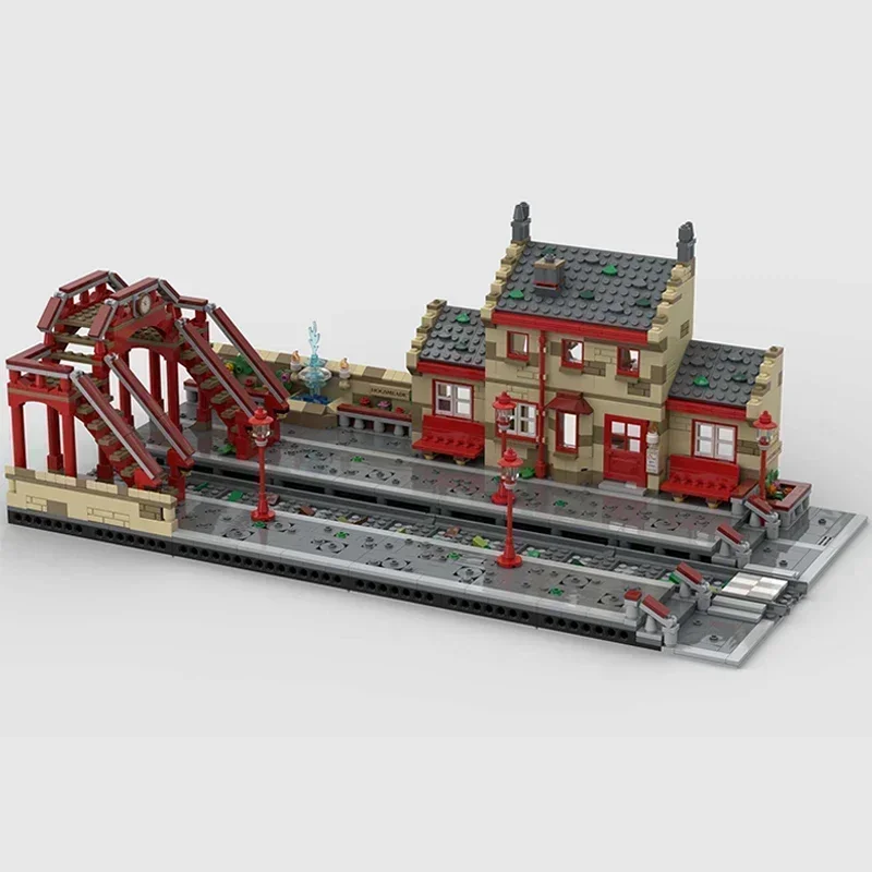 Moc Building Block Hogsmeader Station Model Technology Brick DIY Assembly Modular City Street View For Holiday Gifts Toy