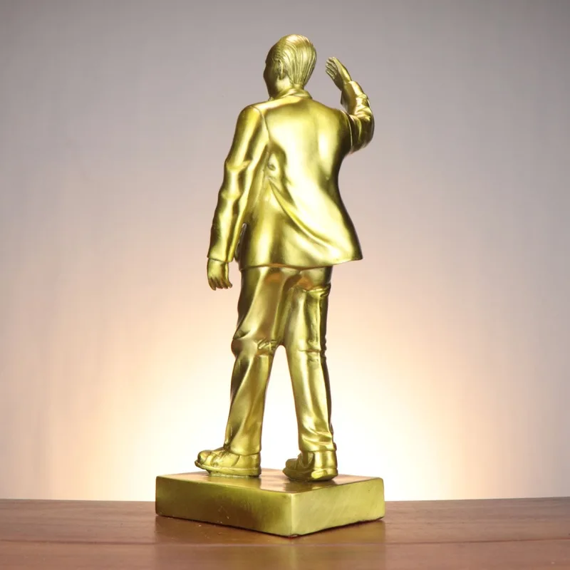 Ho , Vietnamese Figurine, Bronze Statue Of Ho Chi Minh Waving, Brass Feng Shui Ornament