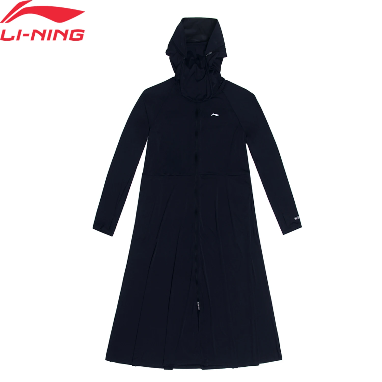 

Li-Ning женские тренировочные платья Slim Fit 86% полиамид 14% эластан для фитнеса с застежкой-молнией и подкладкой с капюшоном и длинными рукавами ASKV434