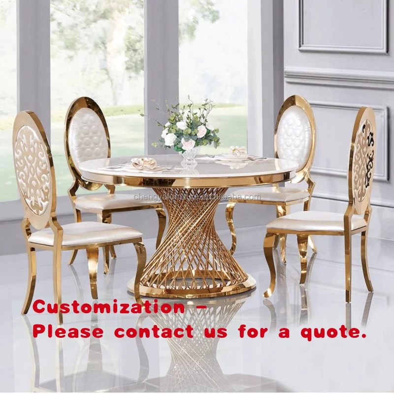 custom.Luxury Designs Hotel Banquet Event Wedding Stainless Steel Wedding Dining Tables