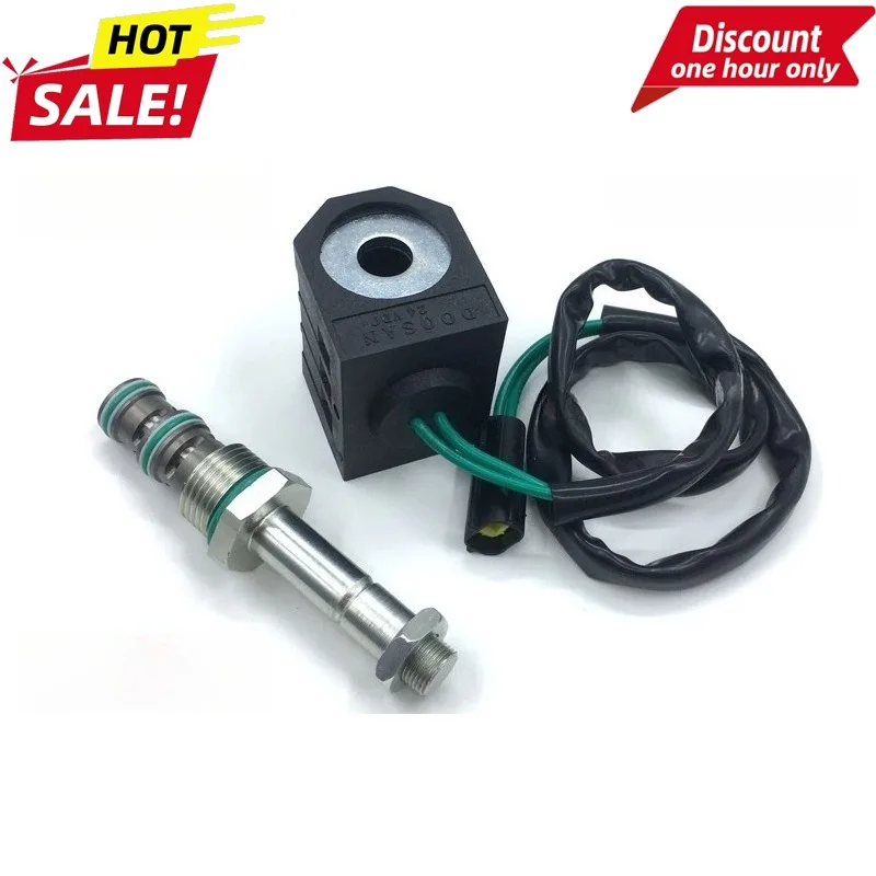 

For Doosan Excavator Parts DH150-7/220-7 Pilot Solenoid Valve Coil Daewoo 225-7 Walking Speed Gear