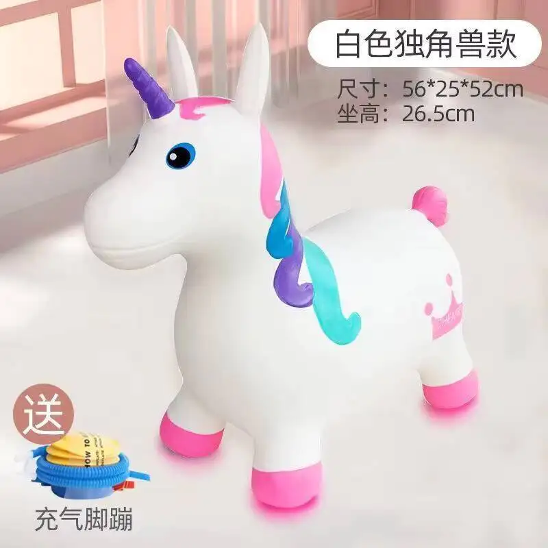 Salto da equitazione per bambini più giocattoli addensati Salto gonfiabile che rimbalza Giocattolo animale Cavallo di gomma