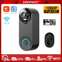 Tuya 2.4Ghz WIFI doorbell video intercom Doorbell Low power monitoring camera Smart Home Security PIR motion detection