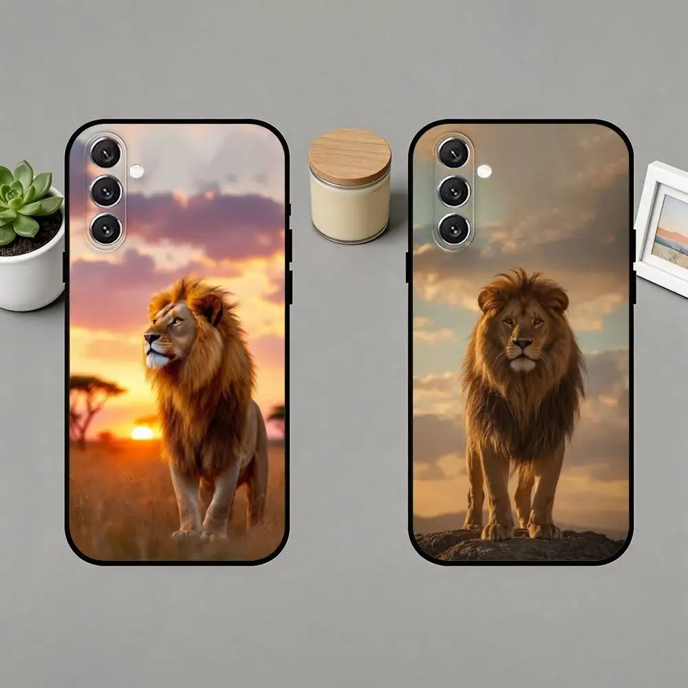 

M-male lion Phone Case For Samsung Galaxy A91,80,73,72 ,71,53,52,32 ,31,22,21s,20,Soft Black Case