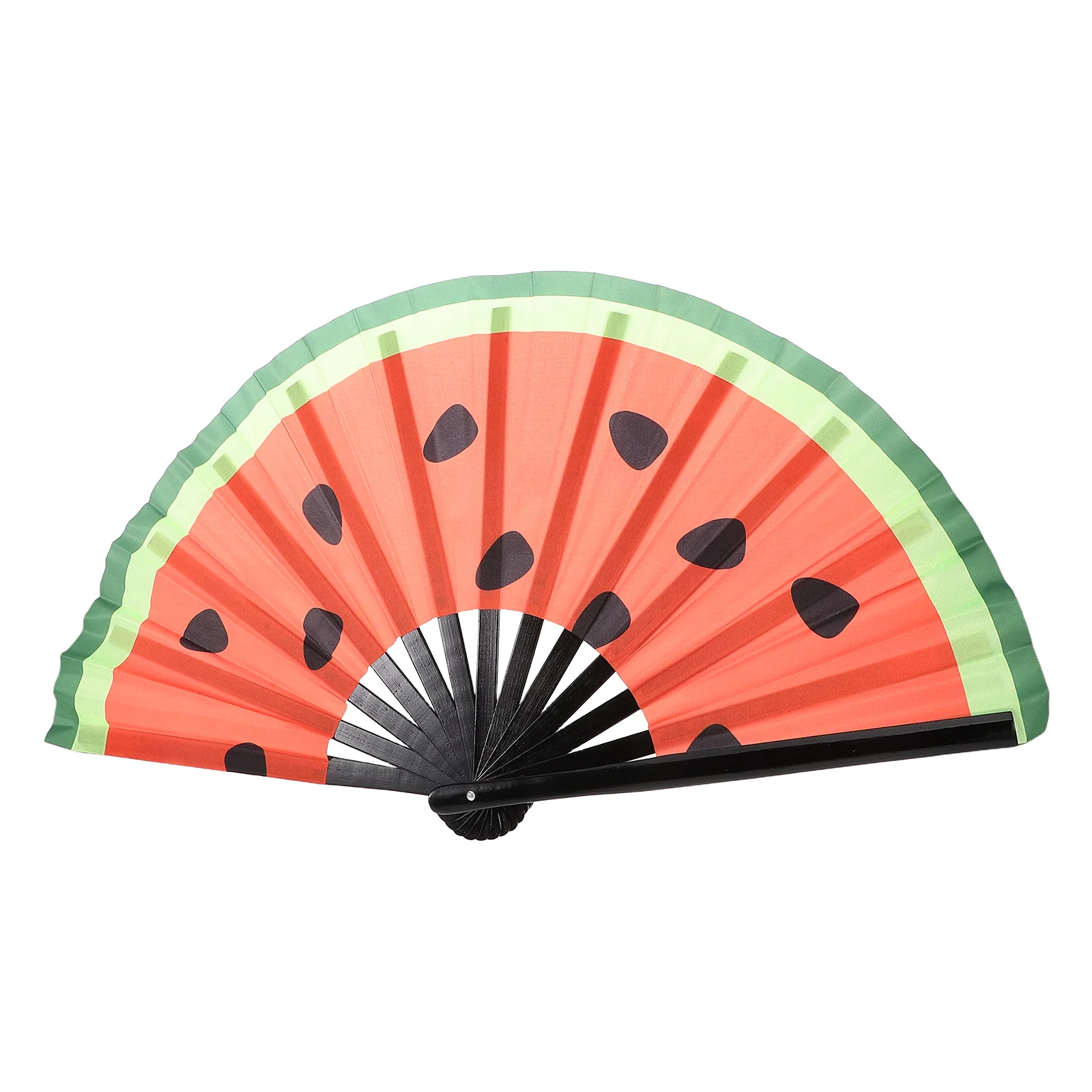 

Japanese Watermelon Folding Fans Glowing Hand Fans Unique Design Lightweight Portable Multifunctional Decorative LED Fluorescent