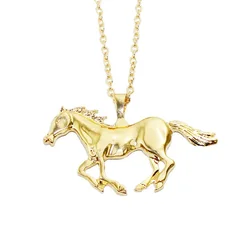 Fashion Horse Charm Necklace Jewelry Statement Running  Pendant  For Women