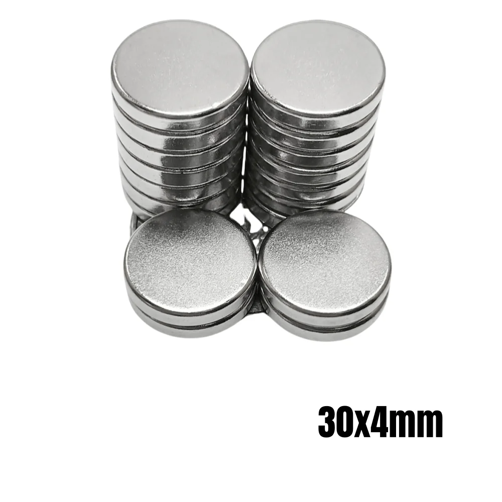 2/5/10/15/20pcs 30x4 Mm Round Friage Powerful Magnets Ndfeb 30mm X 4mm Neodymium Magnet Dics N35 Permanent Magnet Srtong 30*4 Mm