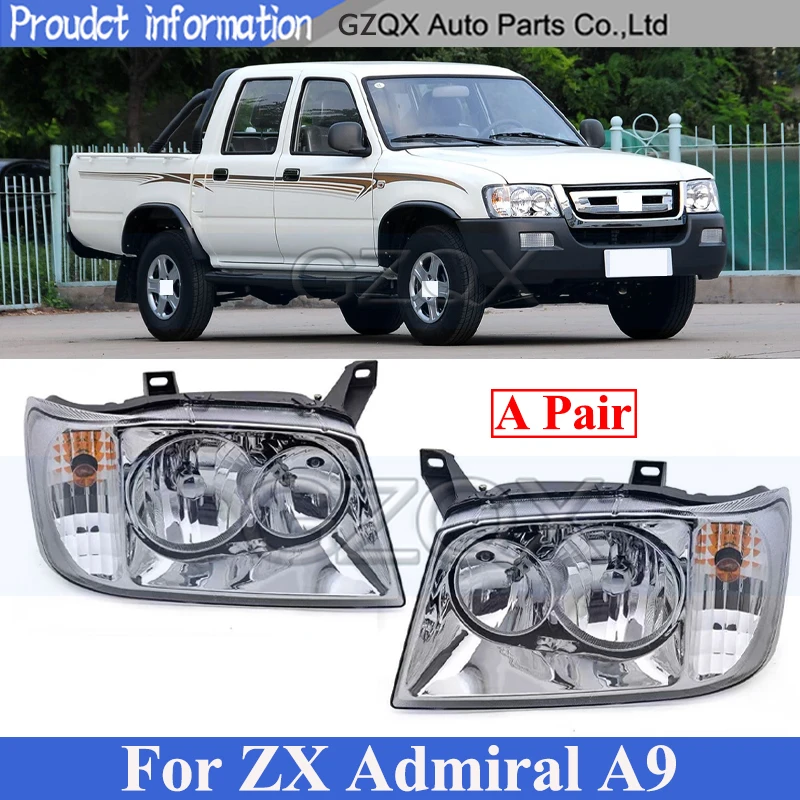 

CAPQX A Pair Front Bumper Head Light Head Lamp For ZX Admiral A9 Headlamp Headlight Front Turn Signal Light
