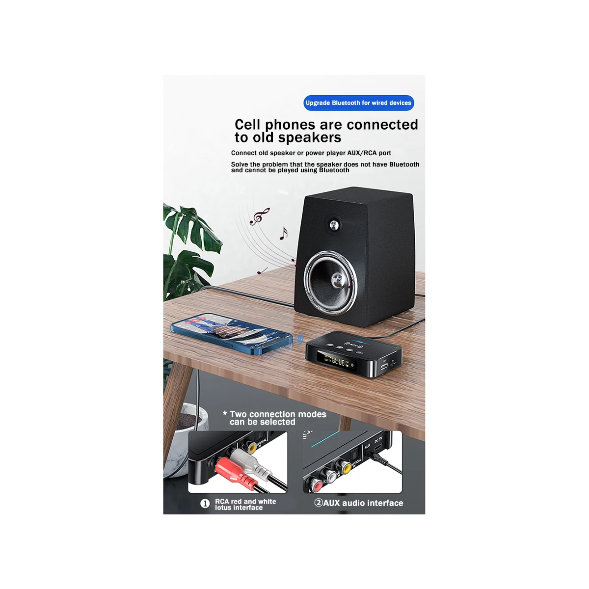 Nfc-デジタルディスプレイ,オーディオ送信機,受信機,fm,3 in 1,デスクトップ