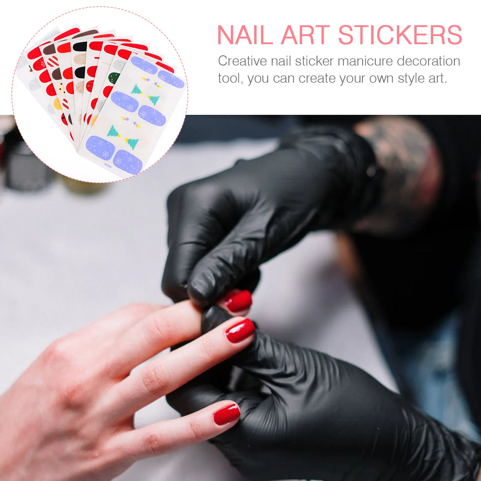 

9 Sheets Nail Decals Full Post for Manicure Stickers Transfer Fingernail Decors
