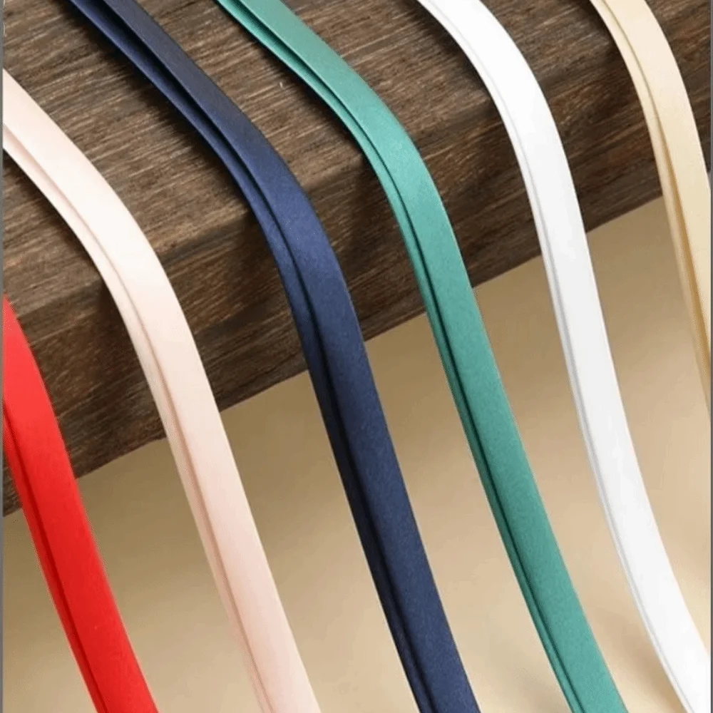 1CM Fabric Edge Sewing Ribbon Cord Rope 10MM Width Colorful 4-Fold Iron Free Bias Tape Sateen Clothing Accessories