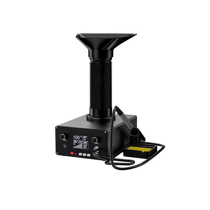 Welding of mobile phone and computer motherboard with smoke exhaust fan and soldering iron, fixing tool and equipment