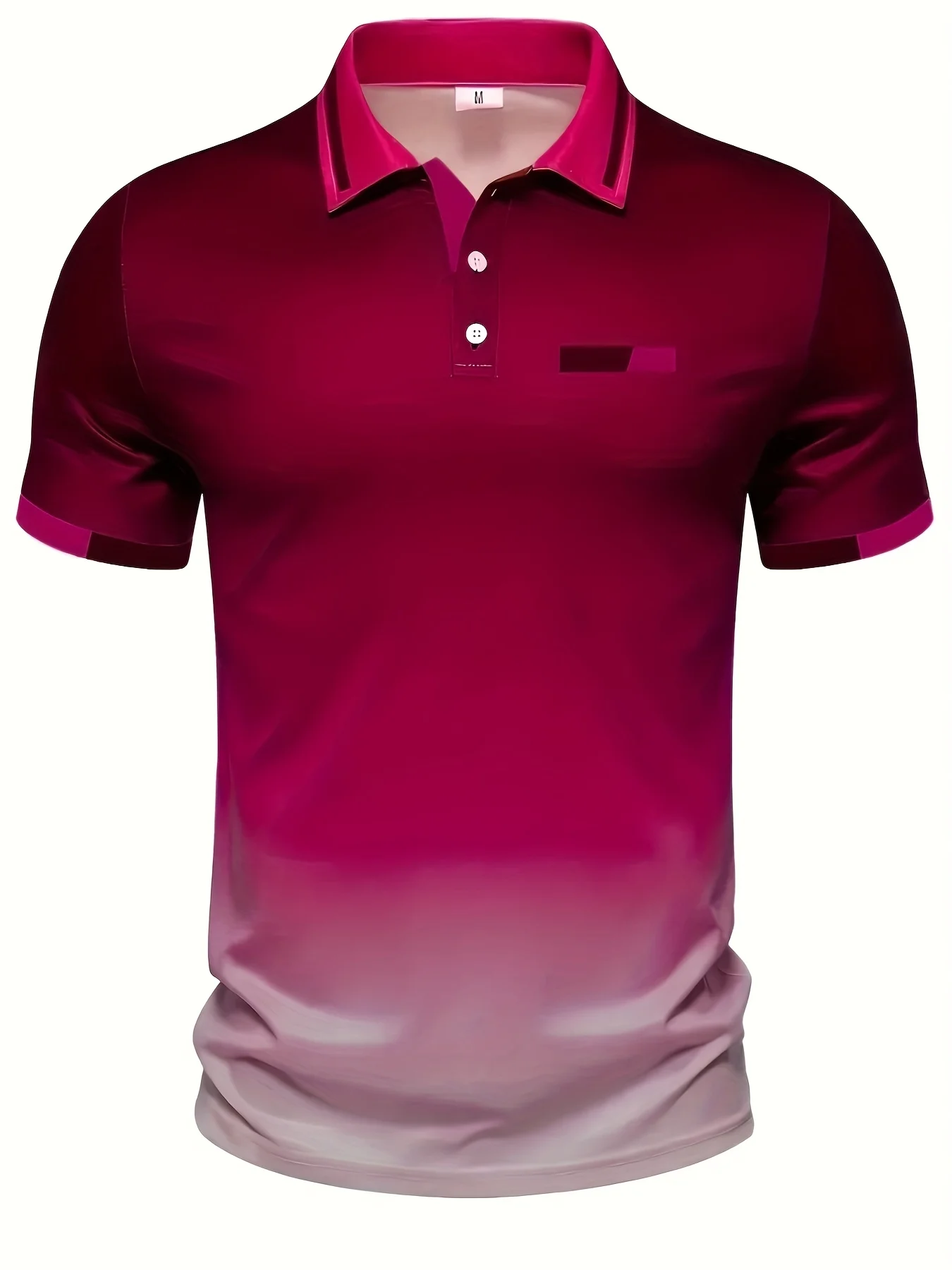 Herren-Poloshirt mit Farbverlauf-Print, Kurzarm, lässiges Outdoor-Kragen-T-Shirt, dünnes Sommer-Sport-T-Shirt für Herren (ohne Tasche)