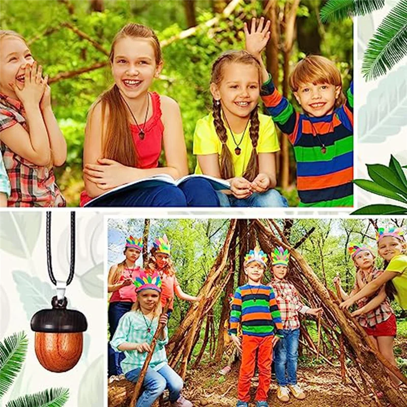 10 peças bolota de porca de madeira com 10 peças cabo de colar encerado preto para faça você mesmo