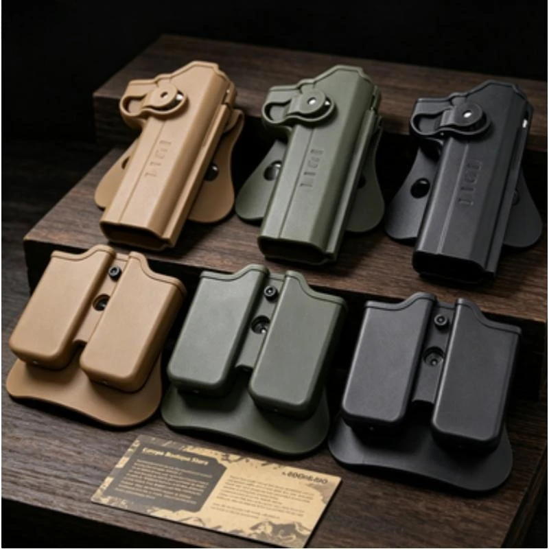 

Tactical 1911 Waist Holster with Magazine Pouch Portable Bag for Collection & Cosplay Props
