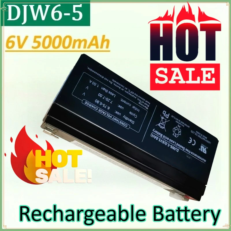 

Rechargeable Battery DJW6-5 DJW6-5.0 6V 5000mAh Lead-acid Accumulator for Children Toy Car Electronic Scale Elongated