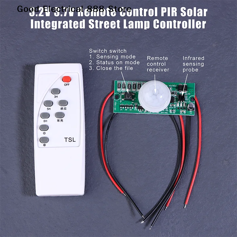 【GE】1 Set 3.2V 3.7V Remote Control PIR Solar Integrated Street Lamp Sensor Circuit Board With Controller High Quality