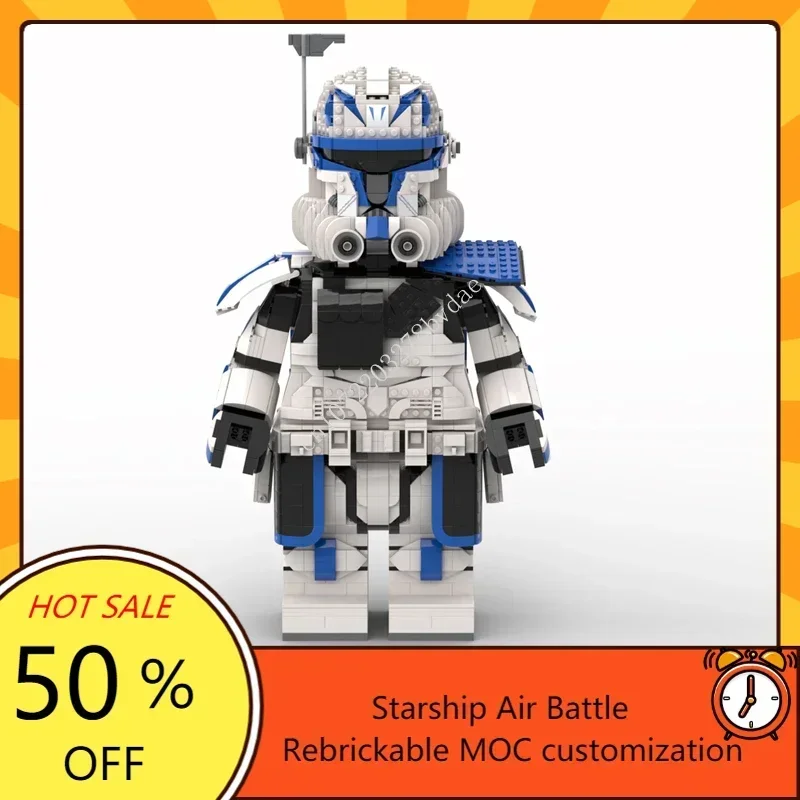 

MOC Space Battle Captain Rex Phase 2 Megafigure Model Building Blocks Technology Bricks DIY Creative Assembly Toys Kids Gifts