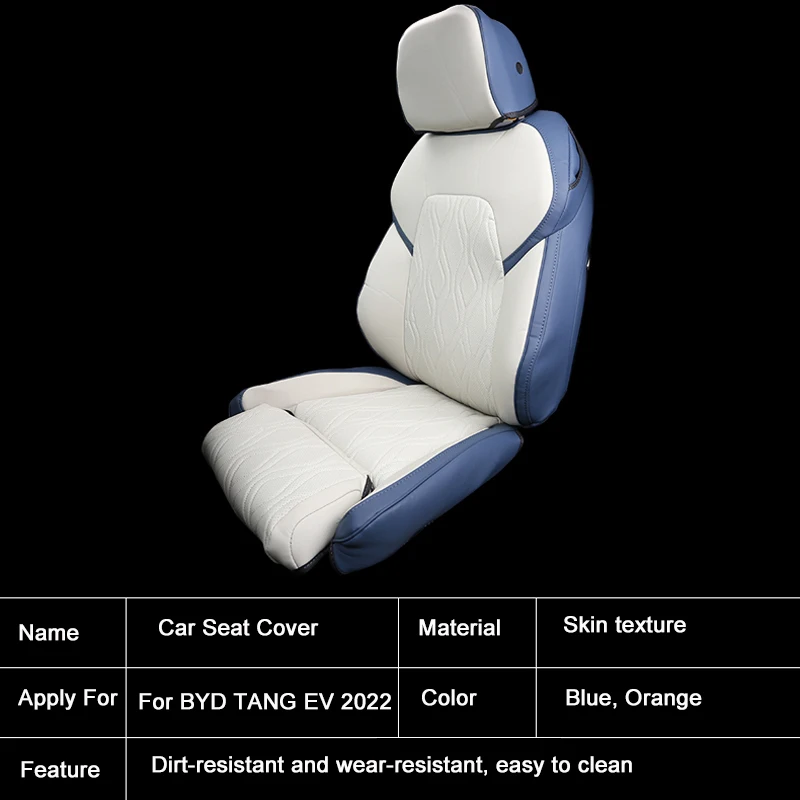 Nappa Couro Full Seat Cover para BYD TANG EV, 6 Assentos, Mat Do Assento De Carro, Protetor Anti-Sujo, Acessório Respirável, 2022-Presente