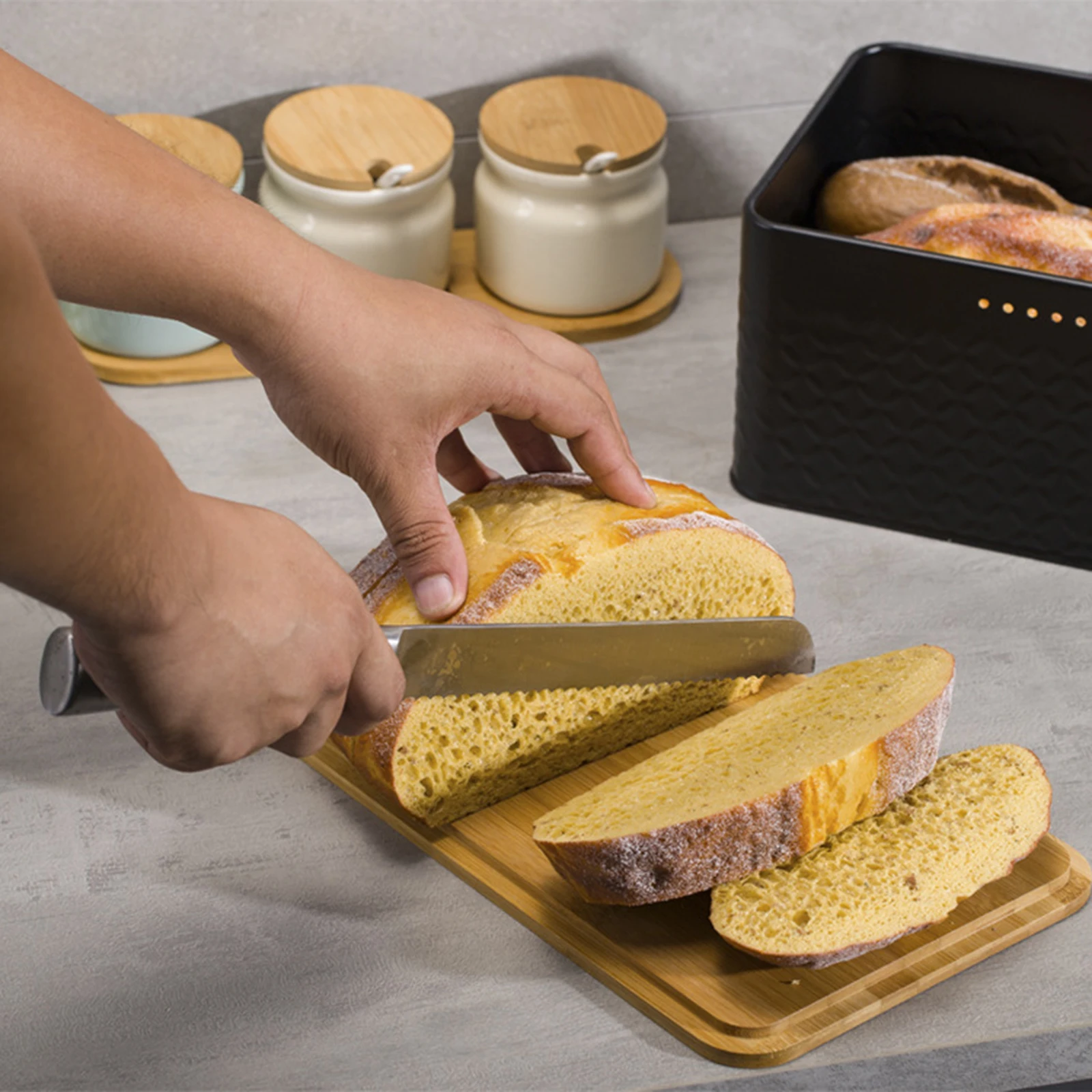 Bread Box Kitchen Storage Container Large Capacity Bread Cake Roll Storage Bin for Home Cafe Kitchen Countertop