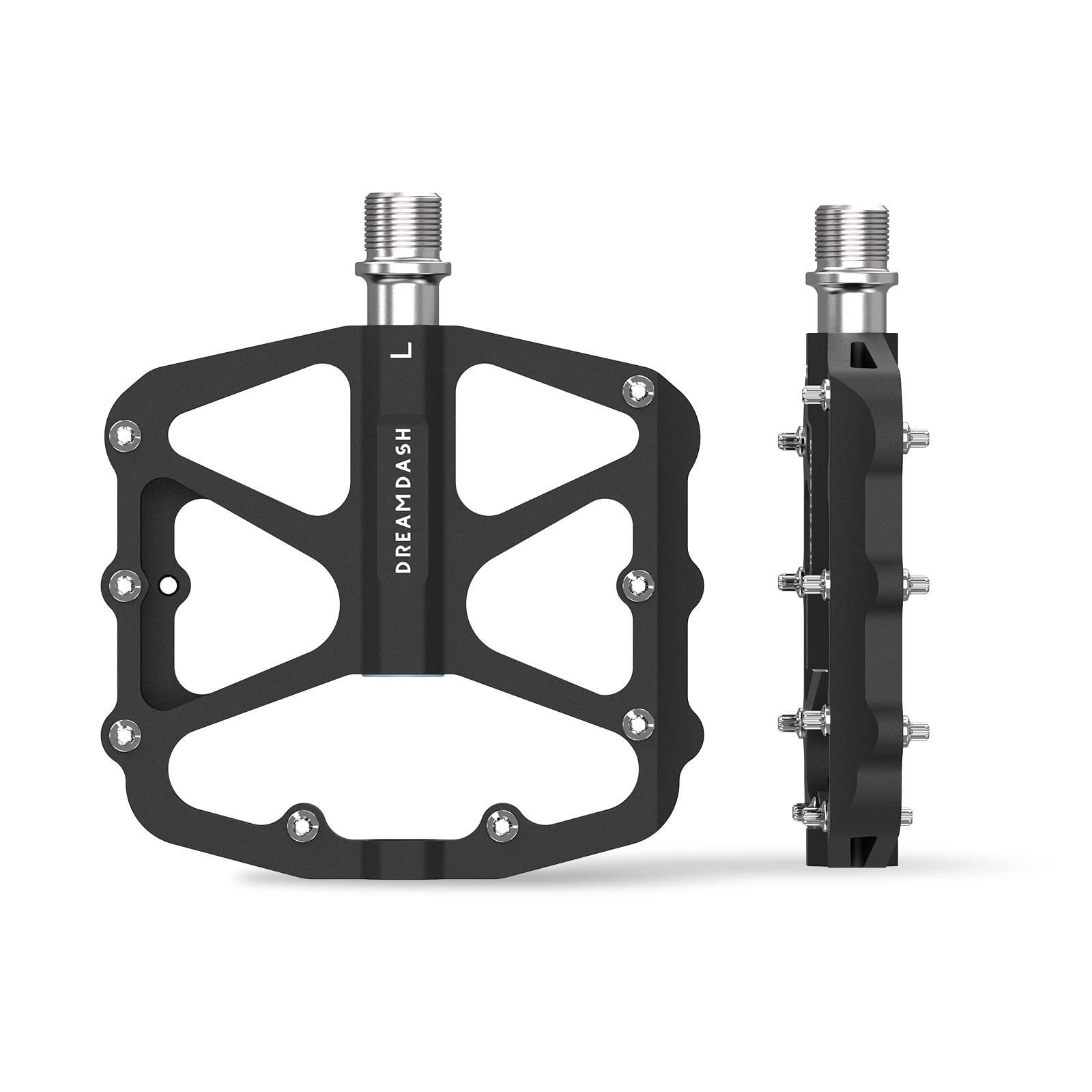 1PCS Bicycle Pedals Aluminum Alloy Ultralight Sealed 3 Bearing Flat Pedal with 16 Anti-Slip Pins, 9/16 Inch Chromoly Steel Spindle Wide Platform Pedals for MTB BMX Road Bike City Commuting Cycling Accessories