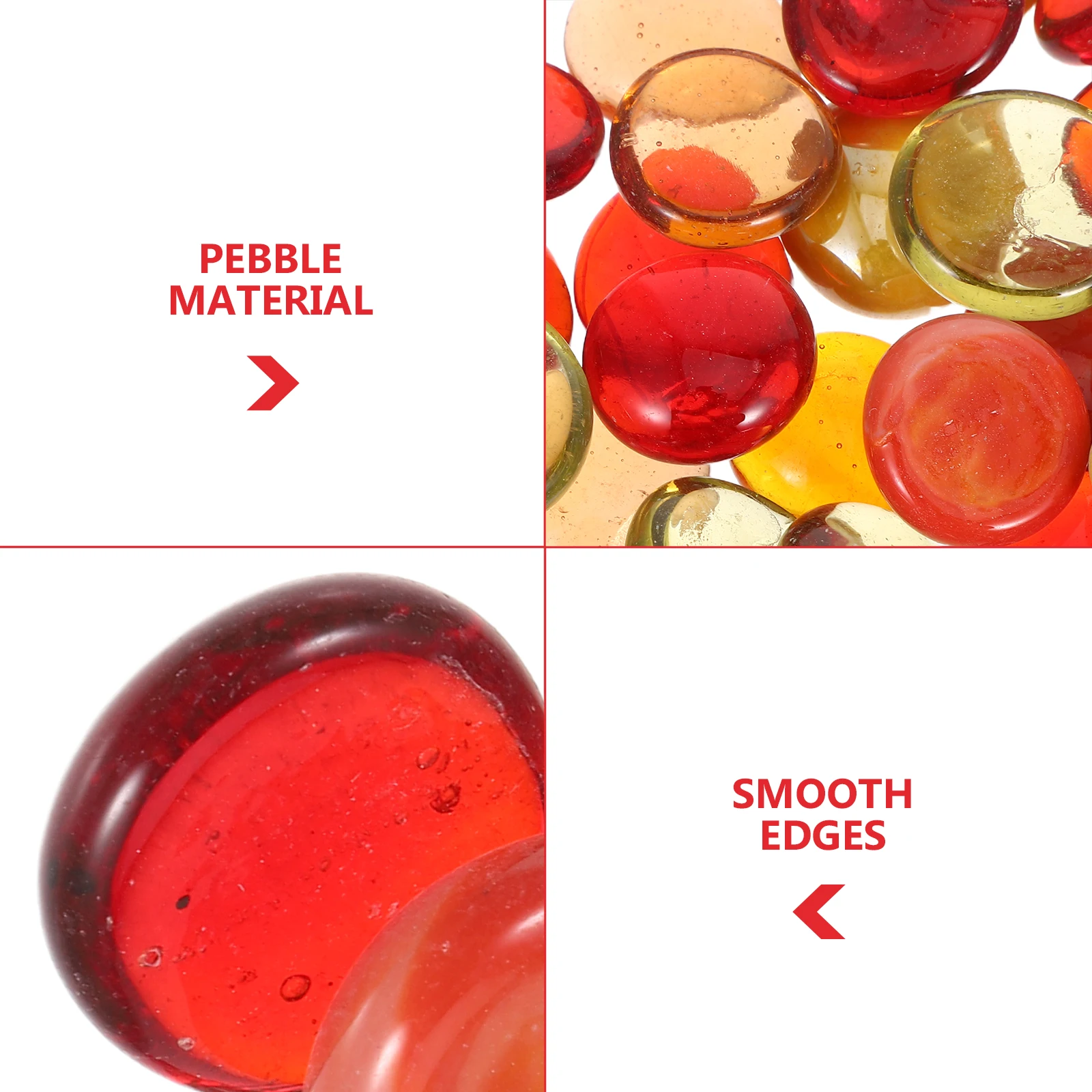 1Set Batu Kaca Pipih Dekoratif, Kerikil Kaca Pipih, Manik-manik Permata, Pengisi Vas, Kerikil Akuarium, Batu Lanskap untuk Akuarium Ikan