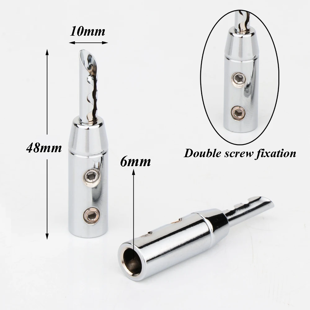 BFA Z-Typ Bananenstecker Lautsprecherstecker Doppelschrauben-Verriegelung Bananenstecker HIFI Audio-Qualität Steckverbinder Rhodium-Gold-Beschichtet – Detail 10