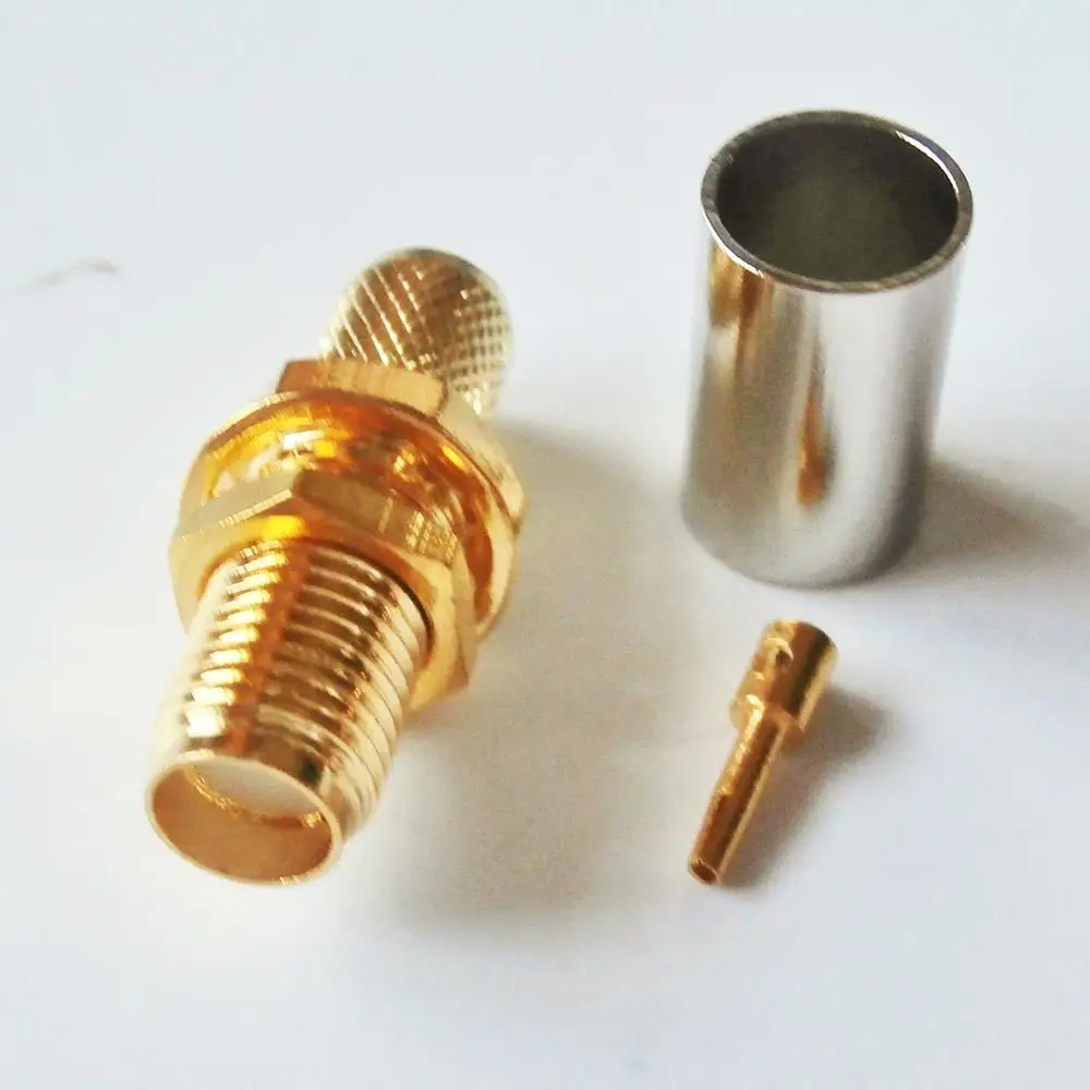 10X Pcs High-quality RF Connector SMA Female plug Crimp for RG8X RG-8X RG59 LMR240 Cable With O-ring Bulkhead Panel Nut