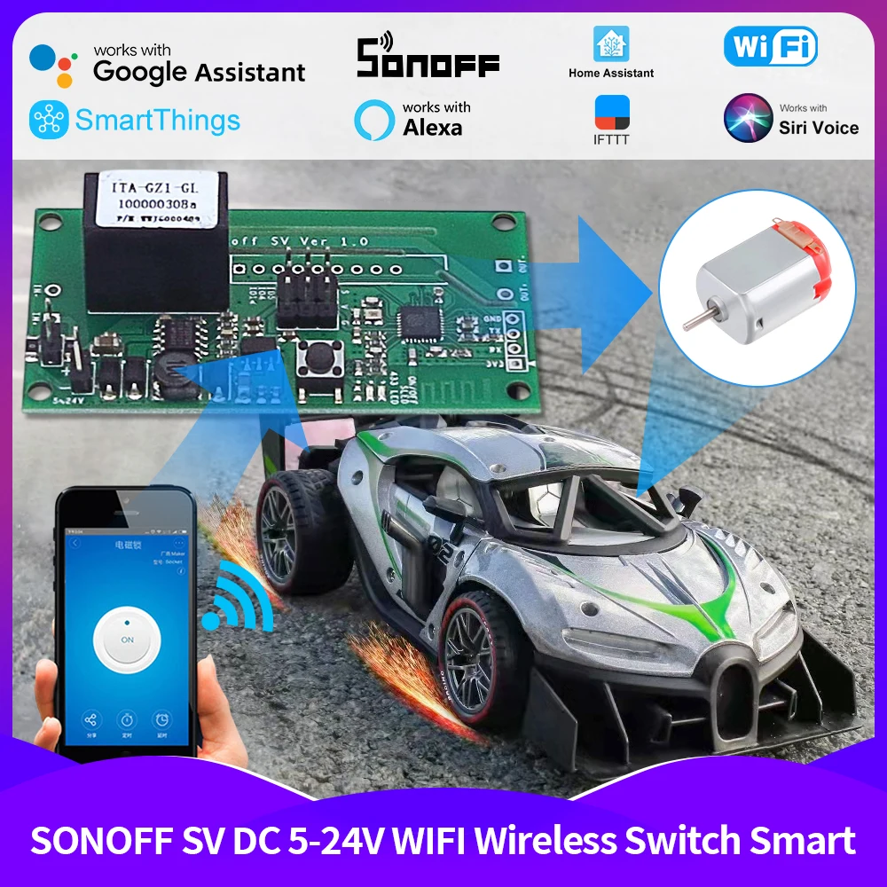 

Новый умный переключатель SONOFF SV WiFi 5-24 В, безопасное напряжение, модуль беспроводного переключателя для умного дома, поддержка вторичной разработки через Alexa