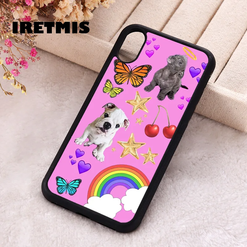 Iretmis 5 5S SE 2020 phone cover cases for iphone 6 6S 7 8 Plus X Xs Max XR 11 12 13 MINI 14 Pro Soft Silicone TPU Puppy Love