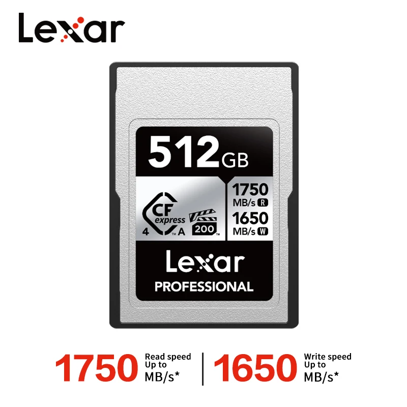 Lexar Professional SILVER CFexpress 4.0 Type A Card 8K VPG200 IP68 256GB 512GB 1TB 2TB Read 1750MB/s Write 1650MB/s For Camera