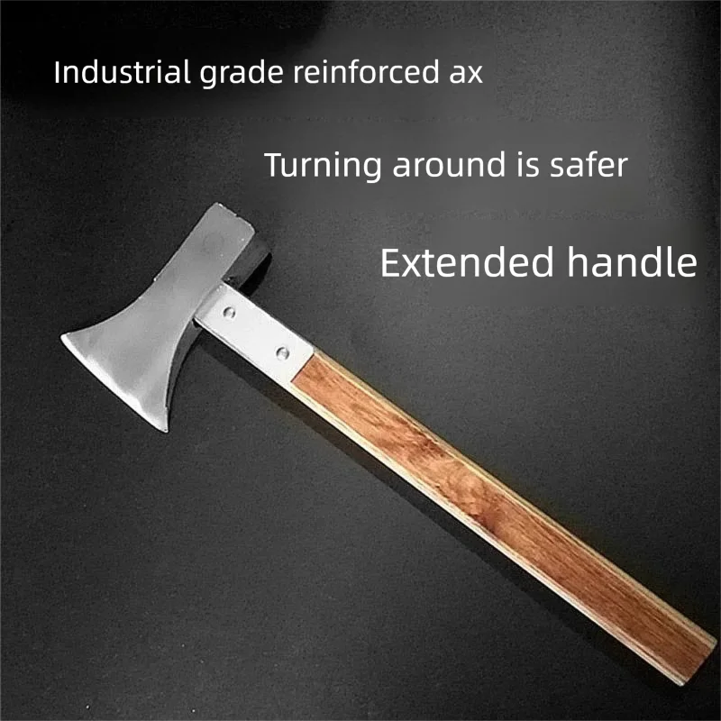 Wooden handle axe, woodworking reinforced axe, outdoor dedicated firewood chopping and bone chopping axe, all-steel axe