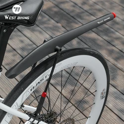 WEST BIKING Road/Gravel Bike Fenders Universal 29 Inch MTB Front Mudguard Rear Fender With Taillight Adjustable Mud Protector