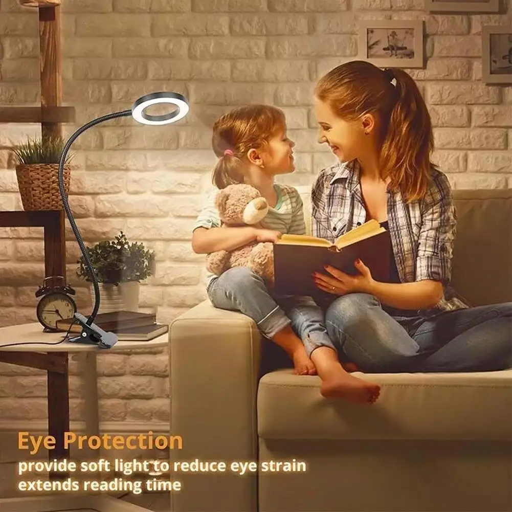 LED Desk Lamp Clip Study Lamp USB Book Lamp Eye Protection Student Reading Supplementary Light Desktop Clip Lamp