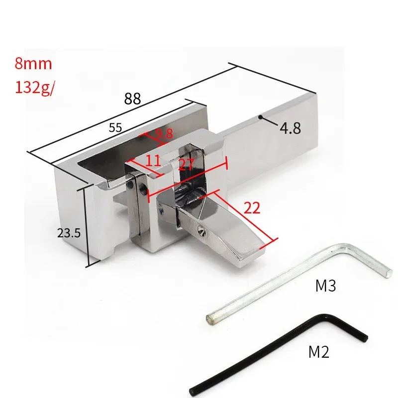 Bathroom Glass Door Lock Latch Lock U-Shaped Glass Door Lock Shower Room Sliding Gate Limiting Device Latch Catch