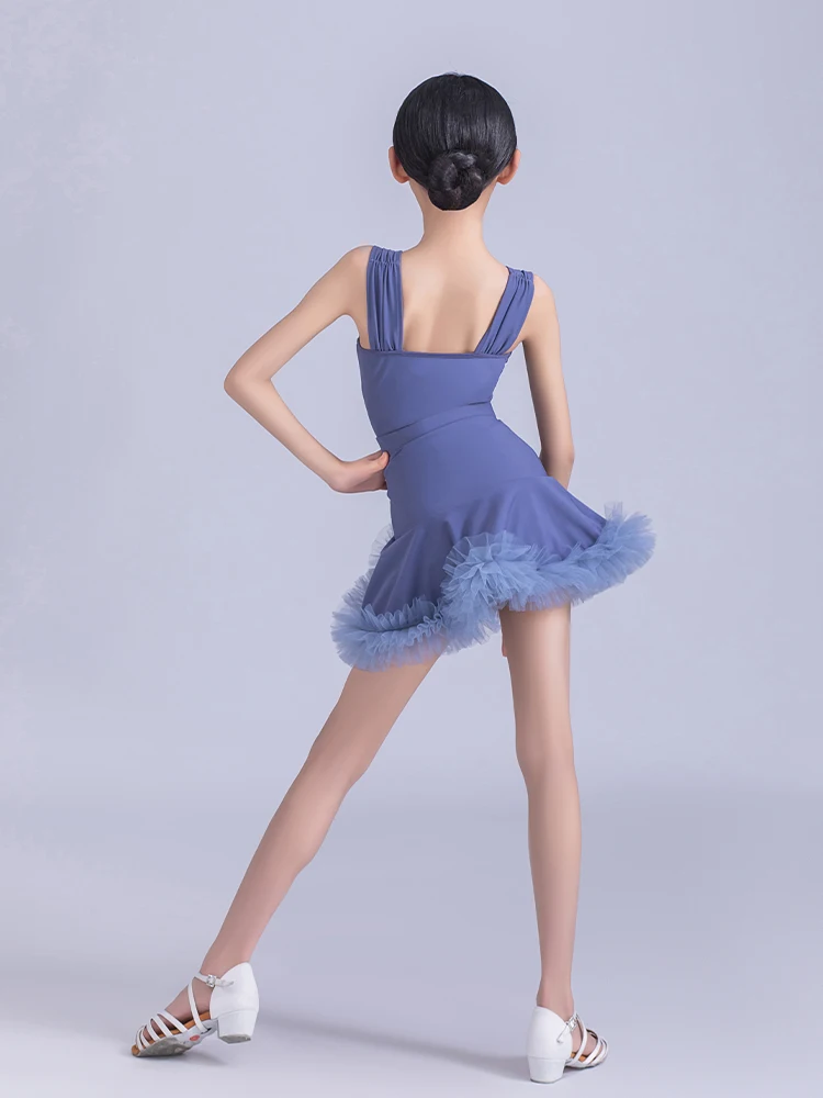 New 2025 Latin Dance Suit Children's Costume Ballroom Salsa Kids Red Tango Dresses Dancing Stage Performance Latin Dress