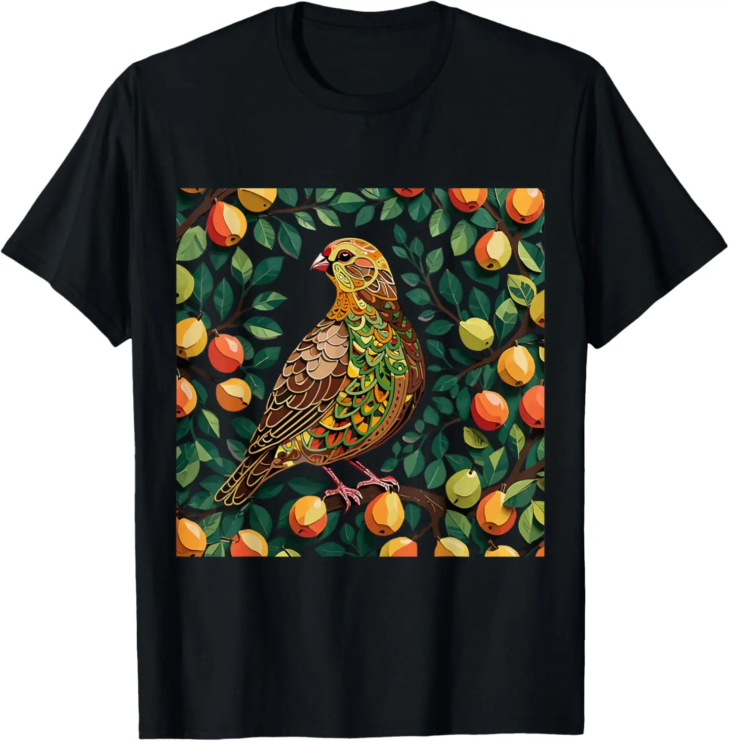 

A Partridge In A Pear Tree Cut Out Stencil Style T-Shirt