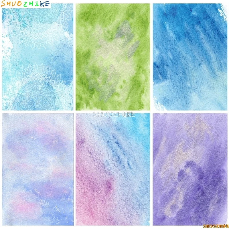 SHUOZHIKE винтажные акварельные портретные фоны для фотосъемки, студийный реквизит, градиентные однотонные фотофоны PPL-01