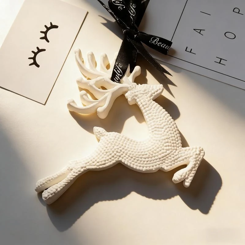 Christmas Elk Aromatherapy Wax Silicone Molds Deer Animal Plaster Gypsum Mold For Car Pendant Wax Candle Mould