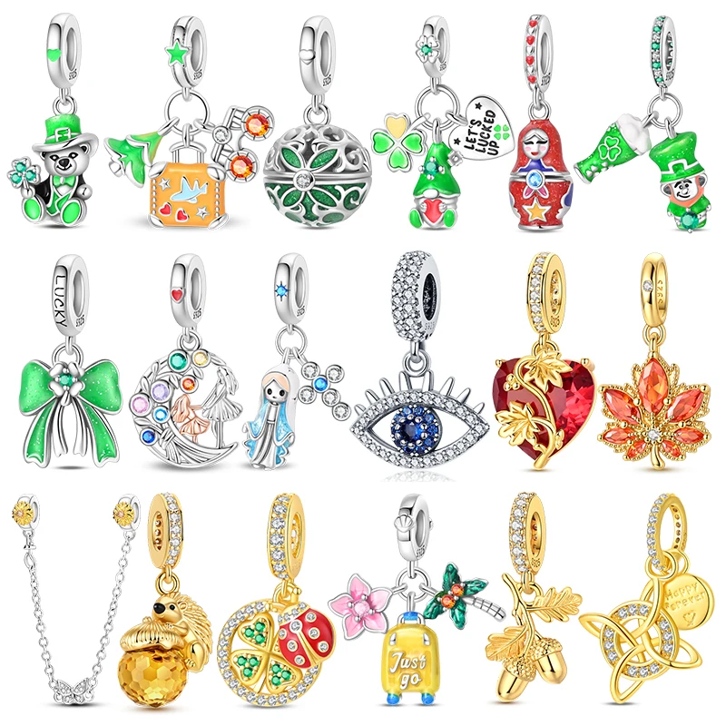 2026 Hot Flower Series Jewelry Gift 925 Sterling Silver Sunflower Tulip Heart Carnation Charms Bead Fit Bangle Bracelet Necklace