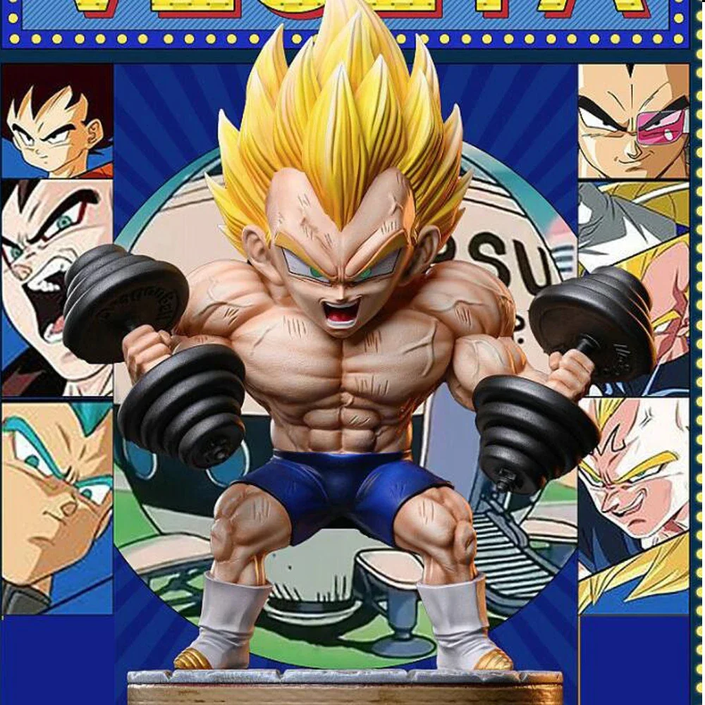 17cm Dragon Ball Vegeta Figura Musculação Muscular PVC Action Figure Modelo Brinquedo Presente de Aniversário das Crianças