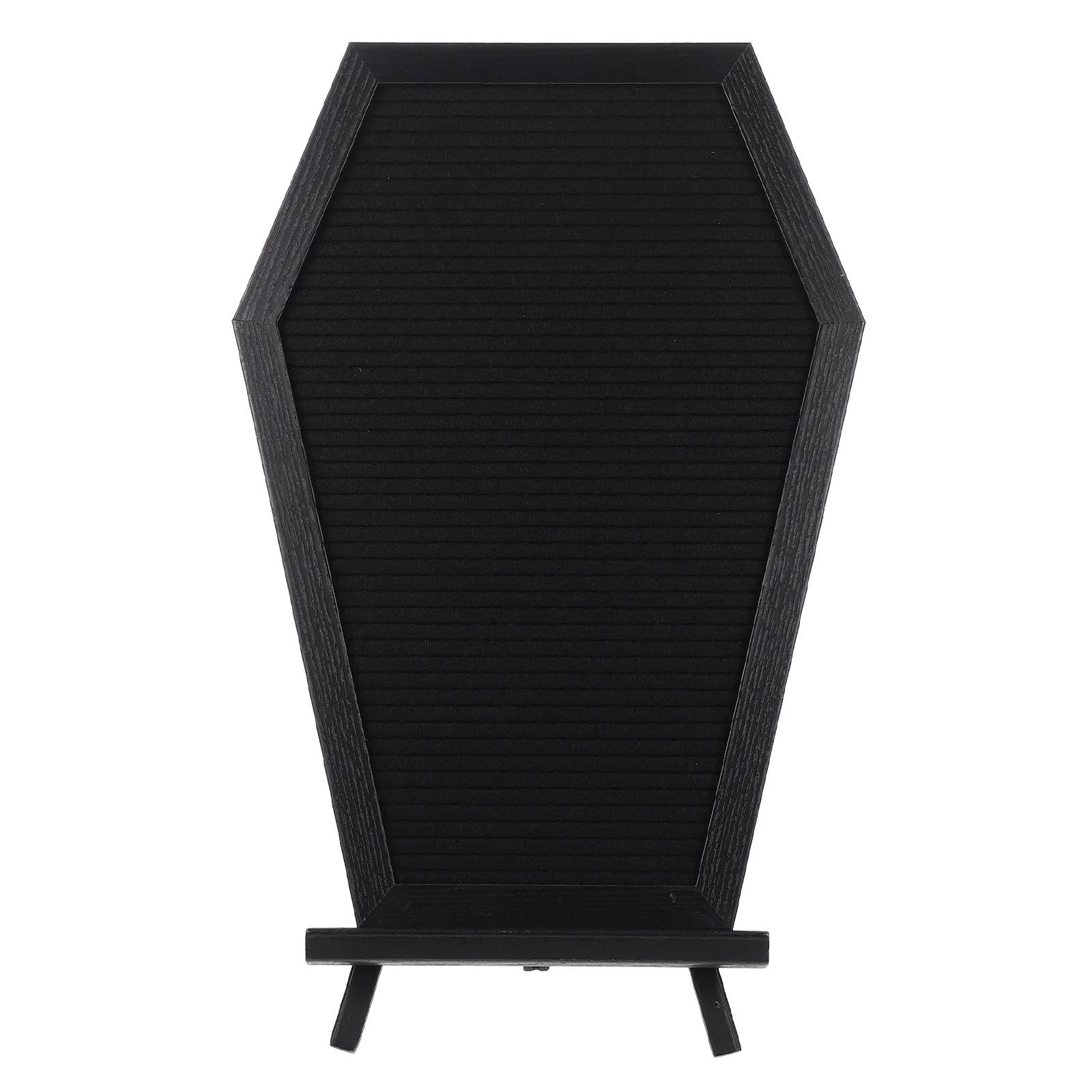 

Coffin Shaped Message Board Black Felt Letter Board Spooky Gothic Decor Tripod Stand Desktop Sign Inspirational