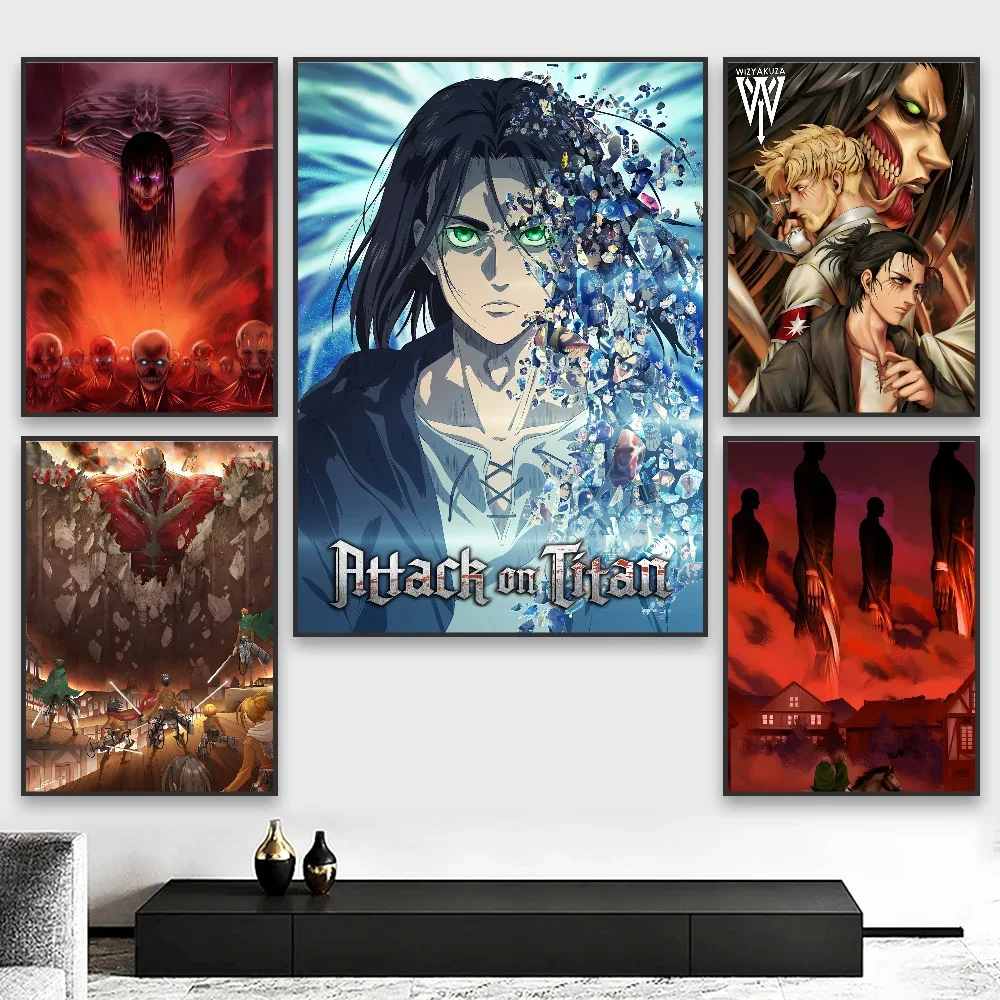 Póster de Anime A-Attack On Titan Levil Ackerman, arte HD, pared adhesiva, impermeable, para el hogar, sala de estar, dormitorio, bar, decoración estética