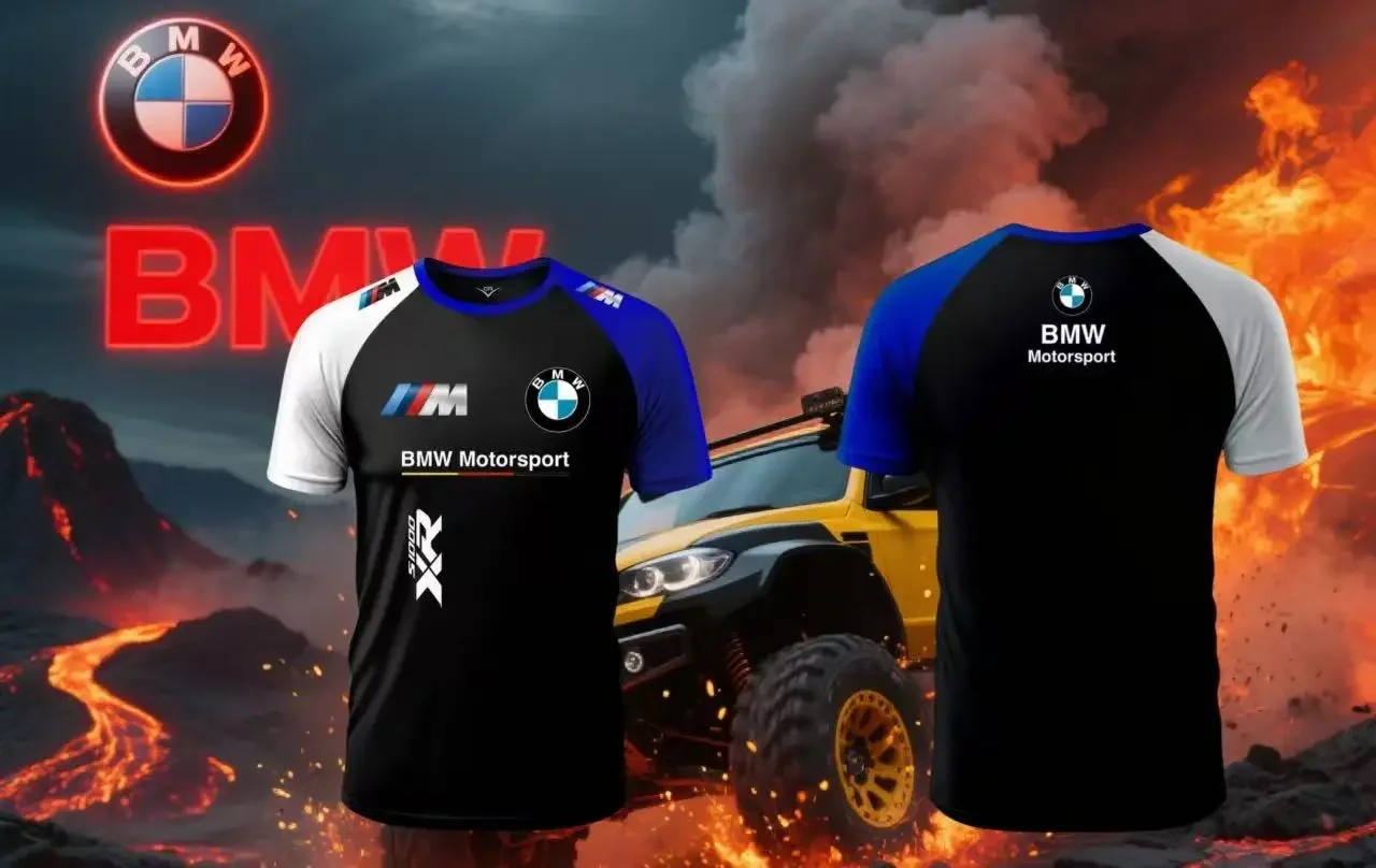 

Лето 2022, мужская быстросохнущая брендовая футболка BMW с коротким рукавом для гонок на мотоциклах, новая удобная повседневная свободная модная дышащая футболка Y2K