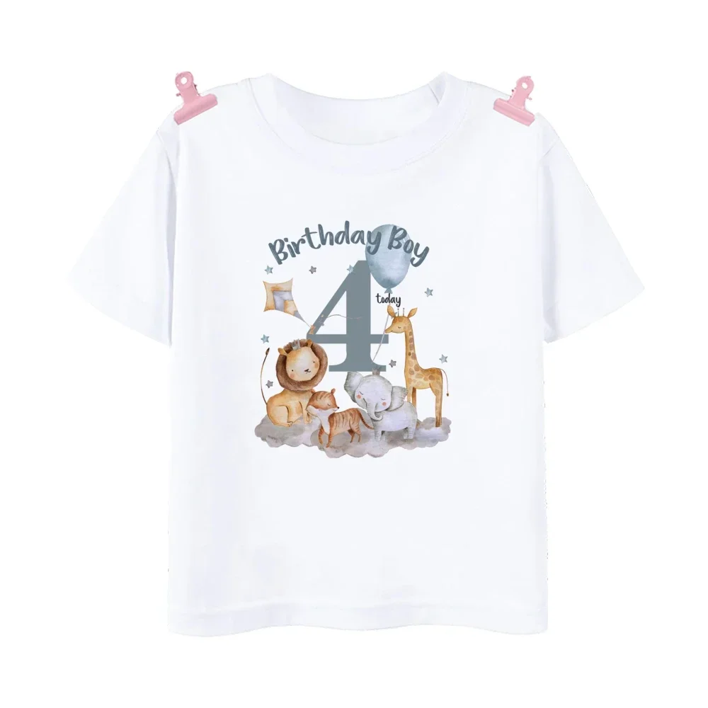 Camiseta de cumpleaños para niños de 1 a 12 años, camiseta Wild One, camiseta de fiesta de cumpleaños para niños, traje temático con estampado de