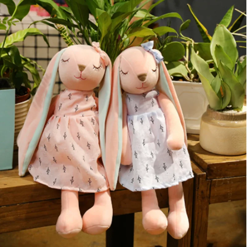 1pc 35CM kawaii Long Ear Rabbit Plush Toys Baby Sleep Comfort Dolls Stuffed Soft Animal Toys Lovely Rabbit for Children Girls