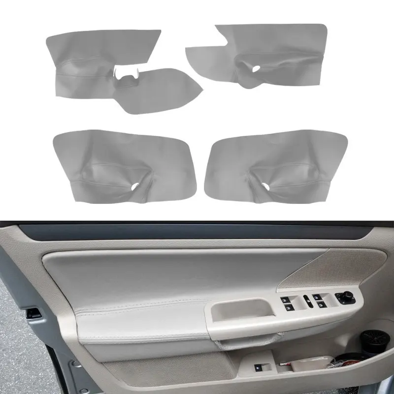 For VW Golf 5 MK5 Jetta 2005 2006 2007 2008 2009 2010 Gray Car Door Armrest Panel Microfiber Leather Cover 4 doors only