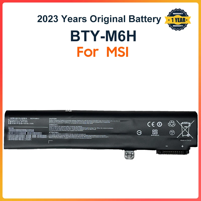 

BTY-M6H Laptop Battery For MSI GE62 GE63 GE72 GP62 GP72 GL62 GP63 GE75 MS-16J3 MS-16J4 MS-16J6 MS-1792 10.86V 4730mAh