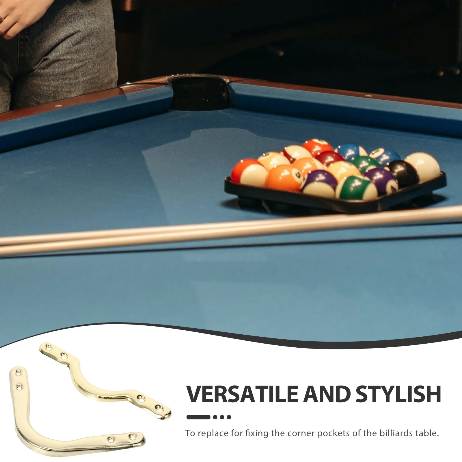 

Комплект из 6 металлических креплений для угловых карманов бильярдного стола, прочные железные кронштейны для удержания выпавших шаров, сменный комплект