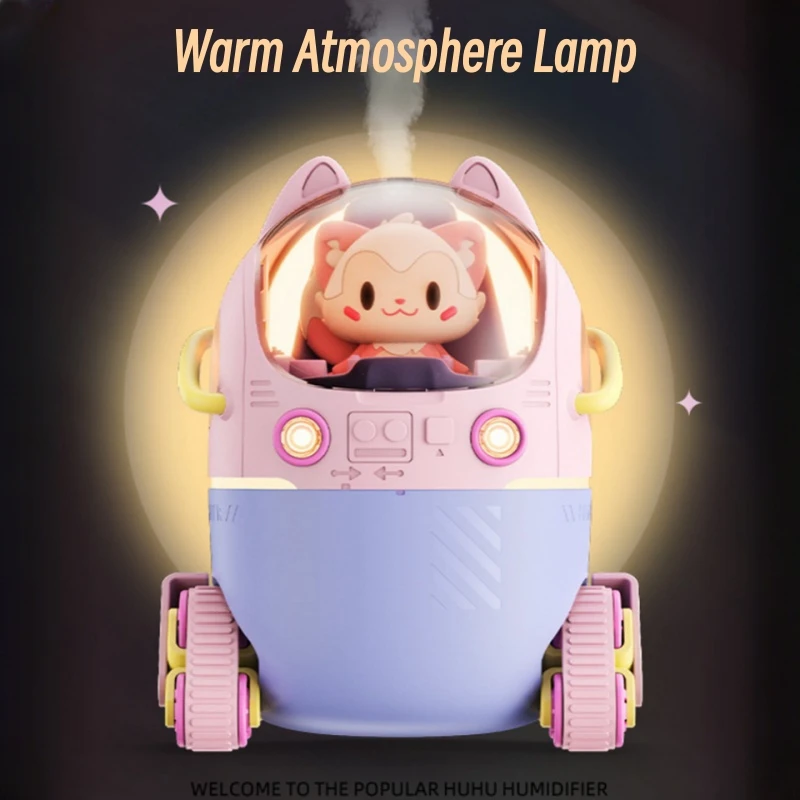 Прекрасный мультяшный увлажнитель воздуха USB Электрический ультразвуковой туман арома-диффузор с теплым светильник для дома, офиса, стола, мини-увлажнитель